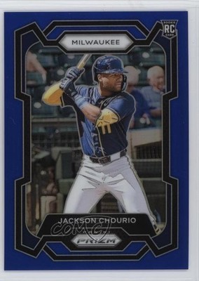 2024 Panini Prizm Blue Prizm 181/199 Jackson Chourio #277 Rookie RC 00ht