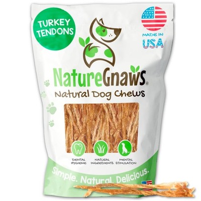 Nature Gnaws USA Turkey Tendons for Dogs 8oz - Delicious Grain Free Reward Sn...