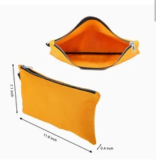 Reusable Canvas Tool Pouch – 16 oz Q.Z.Art Bag w/ Metal Buckle & Zipper, Yellow