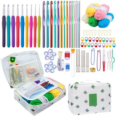 Mdoker Crochet Kit for Beginners, 100 Pieces Complete with Yarn, White