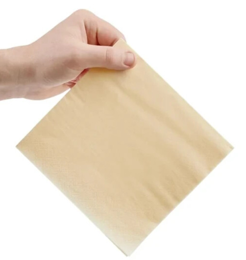 Paper Napkins Cream 2Ply Serviettes Party Tableware 33cm Pack 125