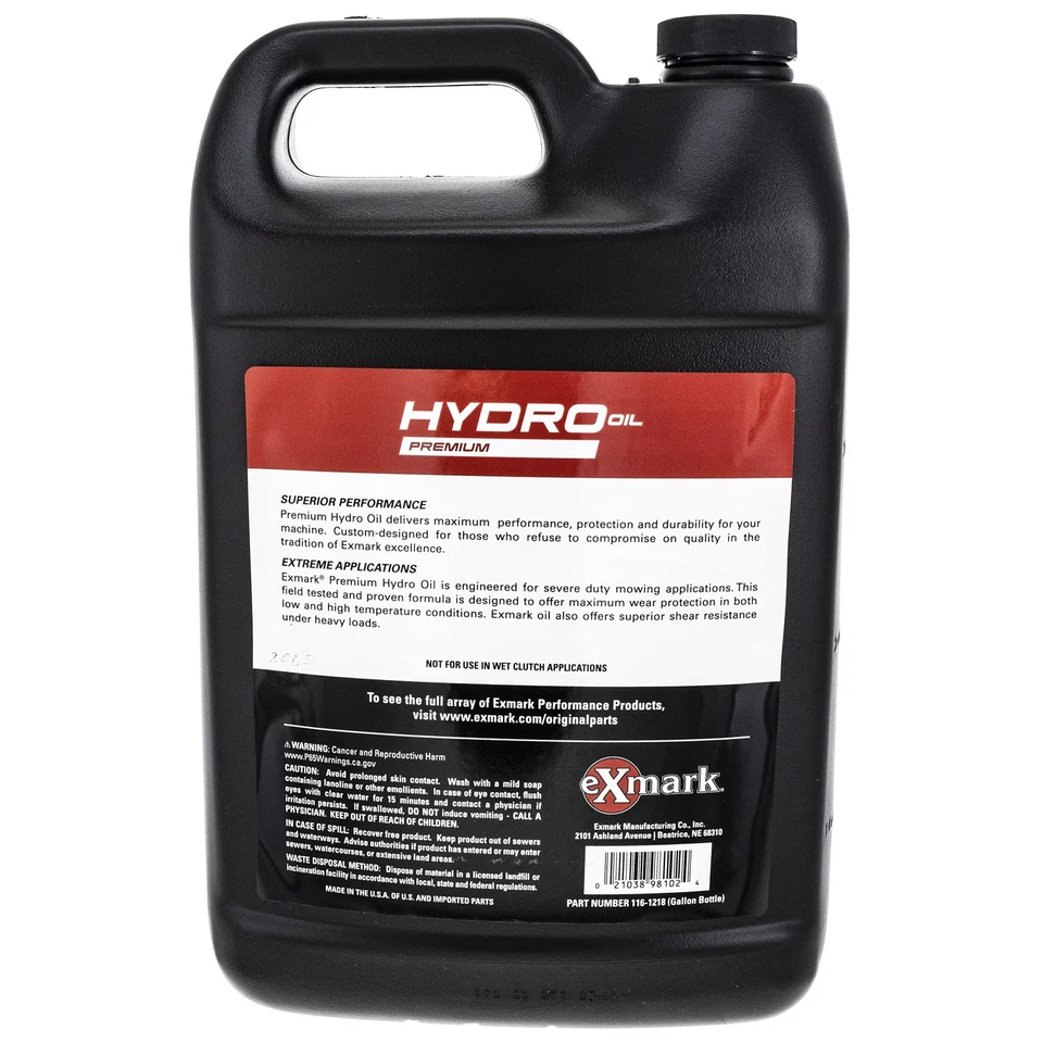 Exmark 116-1218 Hydraulic Oil 1 Gallon Lazer Z AS E S X Z Series - Image 3 of 3