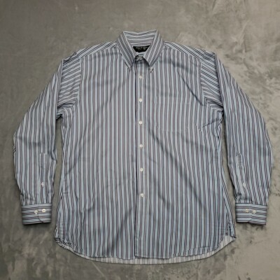 Brooks Brothers County Club Shirt Mens Large USA Italy Egyptian Cotton Slim Fit