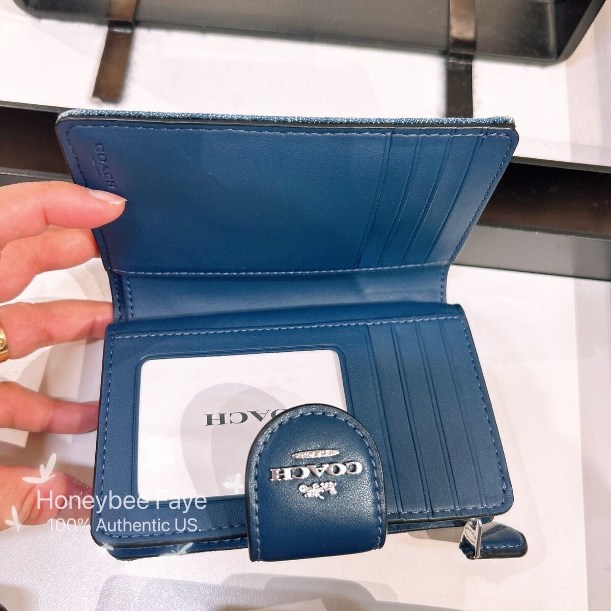 NWT Coach Medium Corner Zip Wallet In Signature Denim CZ344 NWT Coach Medium Corner Zip Wallet In Signature Denim CZ344