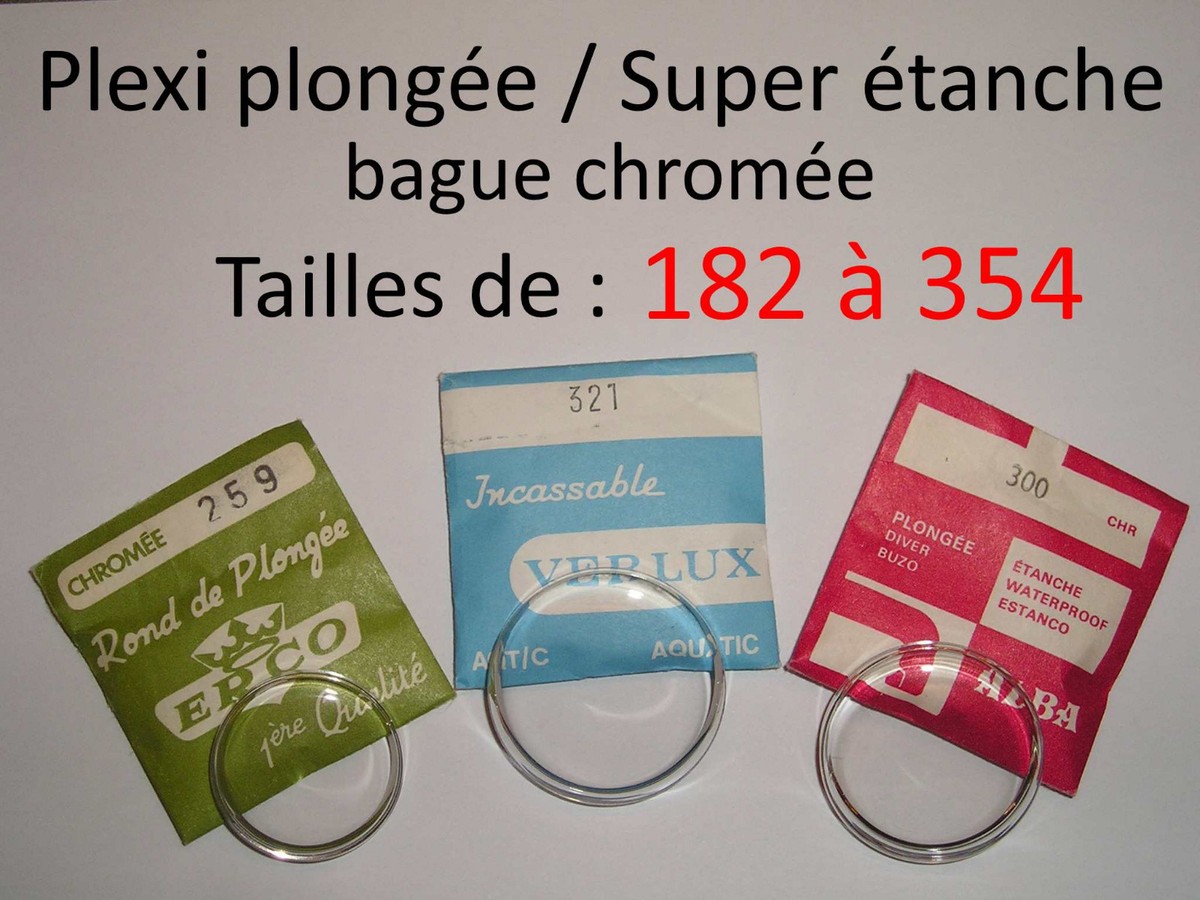 Verre Plexi De Remplacement Pour Montre De Plongée – Diam. 180 à 354 – Verlux Aquatic – NOS
