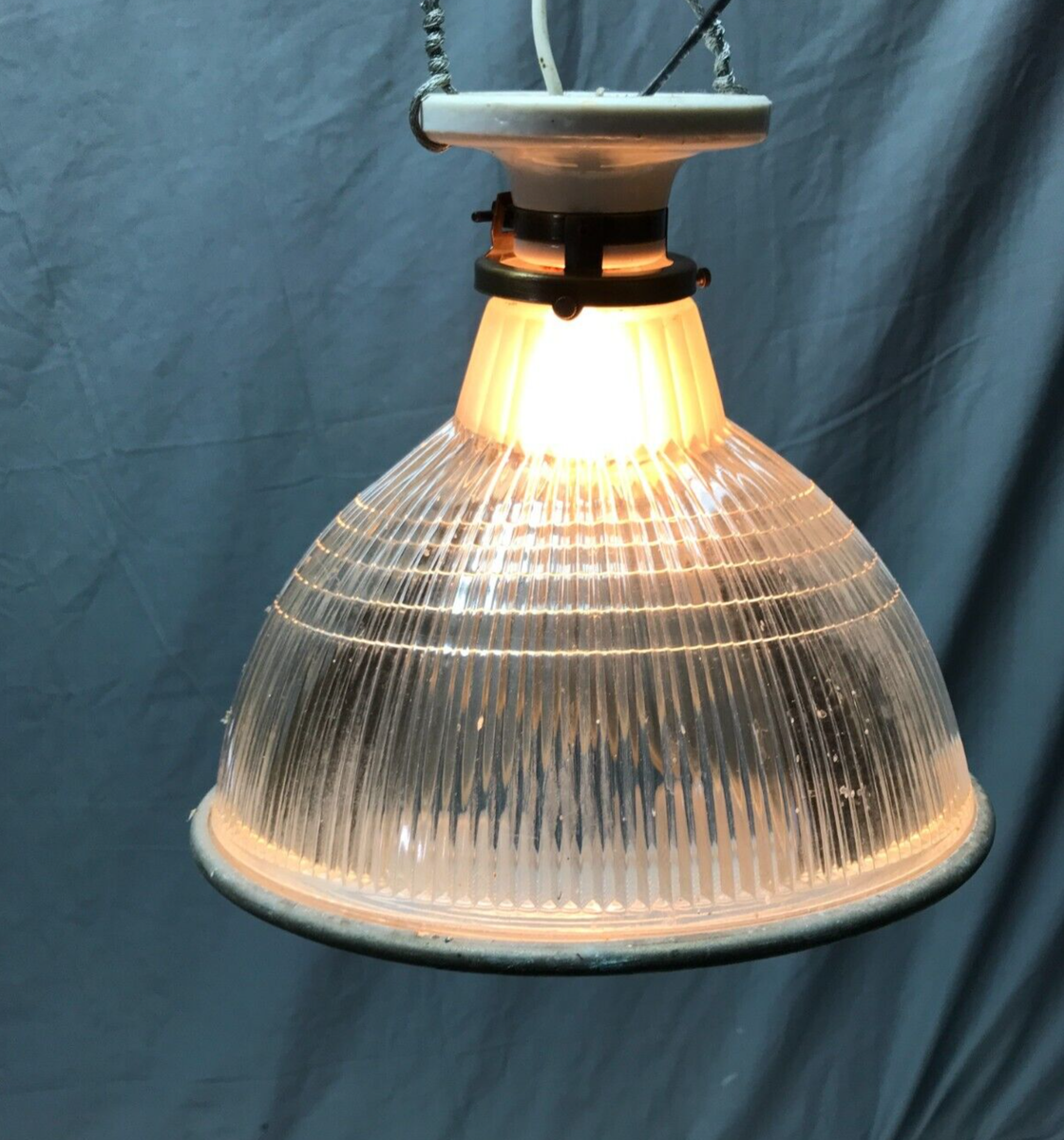 Vintage Industrial Holophane Eames Era Old Factory Ceiling Work