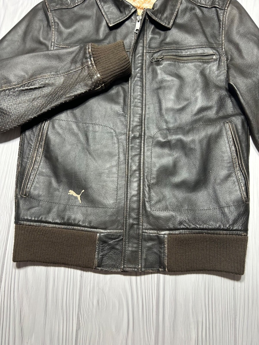 Vintage Rare Puma Leather Jacket Motostyle | eBay