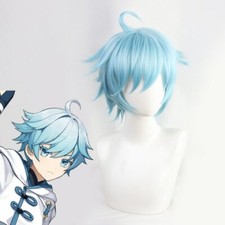 Game Genshin Impact Chongyun Wig Ice Blue Warp Party Hair Props Cosplay Costume
