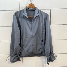 Zyia Active Gray Drawstring Windbreaker. Size Large. NWT