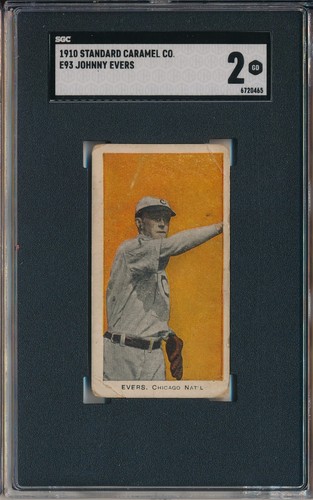 Johnny Evers 1910 E93 Standard Caramel card