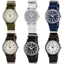 Citizen Q Q Solar Analog Watch 10ATM Nylon Belt E05A Series Ladies From Japan