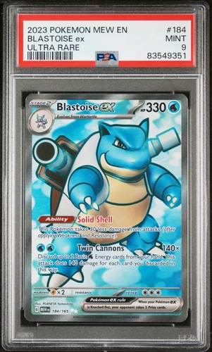 PSA 9 Blastoise Ex Ultra Rare #184 2023 Pokemon Mew En-151 83549351