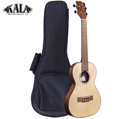 Kala KA-SSTU-T Ultra Thin Solid Spruce Travel Tenor Size Ukulele 