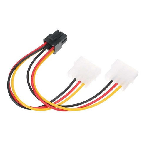 ATX IDE Molex Power Dual 4 To 6-Pin PCIe PCI Express Video Card Adapter Cable - Picture 2 of 4