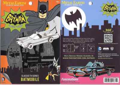 Batman Classic TV Series Batmobile Metal Earth 3-D Laser Cut Steel- New Unsealed