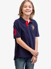 Image of US. ASSN POLO BOYS MULTI COLOR LOGO PIQUE POLO SHIRT (XXS, S, XL) NEW