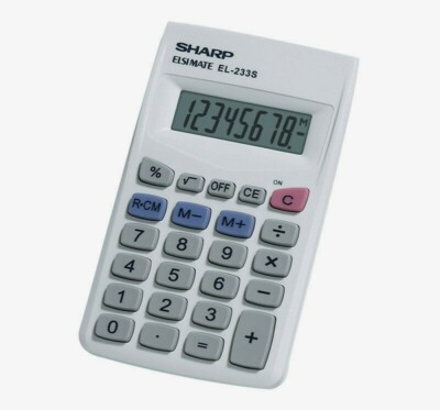 Sharp 8 Digit CALCULATOR Wallet LCD Flat Viewing Angle Large Display EL233SB NEW