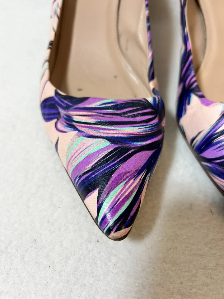 Zapatos de salón Dulci diseño floral J. Crew Talla 9.5 Pale Buff Gatito Tacones Tropical Tulipán Foto 2 de 4