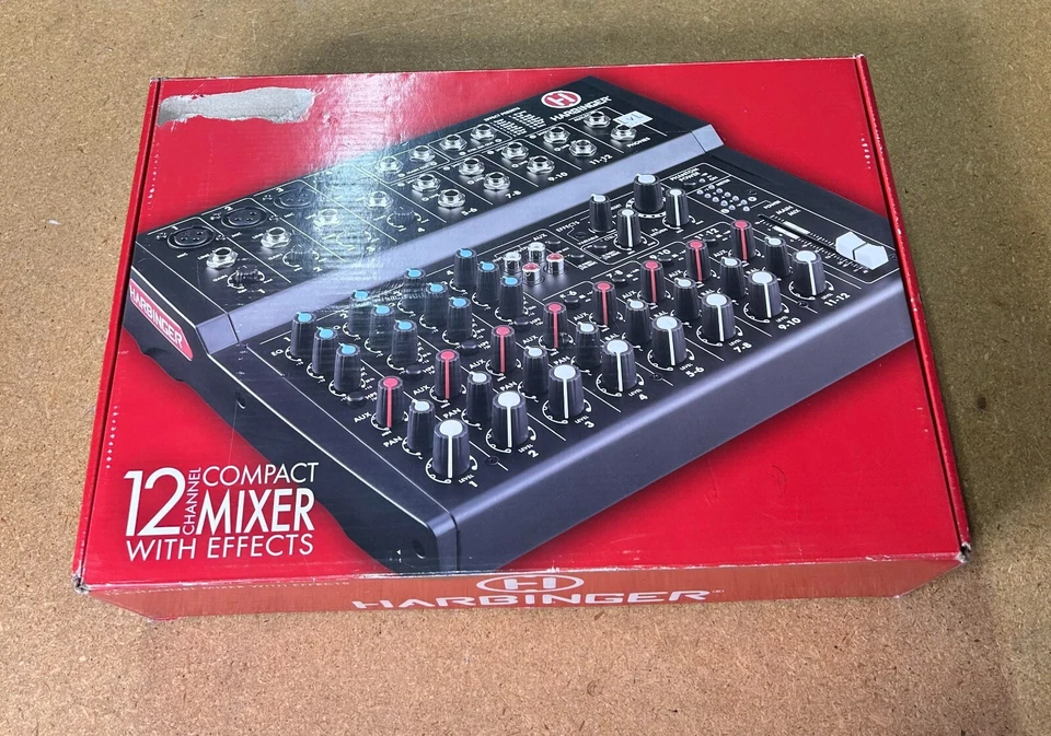Harbinger L1202FX Black 12-Channel Wireless Compact Analog Mixer with Effects - Image 3 of 4