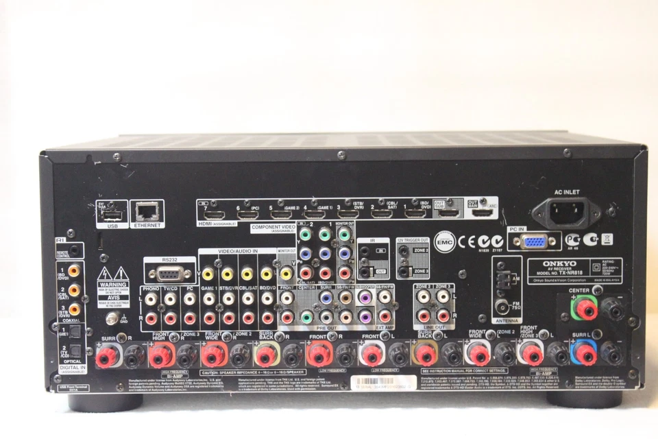 Sintoamplificatore Onkyo TX-NR818 7.2 4k USB LAN THX HDMI ARC (WIFI+BLUETOOTH) - Immagine 3 di 4