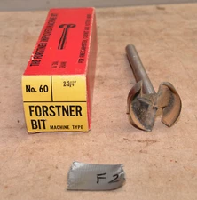 Connecticut Valley Mfg 2 3/4" dia Forstner bit 3/4" shaft original box tool F2