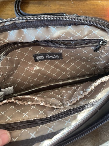 New Nwot Lug Punter Nylon Brown Rose Gold Metallic Crossbody Bag Purse - Picture 6 of 6
