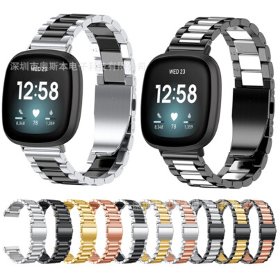 For Fitbit Sense Fitbit Versa Stainless Steel Watch Band Metal