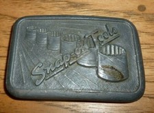 Vintage 1970's Snap-On Tools "6 Sockets" Belt Buckle Pewter