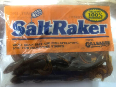 NOS SALTRAKER 6  Lizards Green Pumpkin Fishing Discontinued Zetabait Salt +Scent