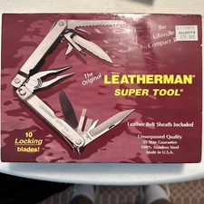 Vintage 1997 The Original Leatherman Super Tool 10 Locking Blades Steel 