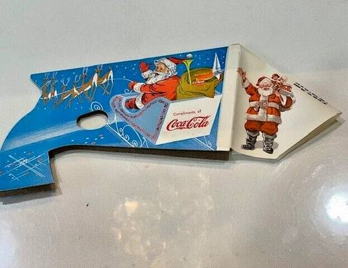 2255C - Vintage 1954 Coca Cola Advertising -- Paper Toy Gun with Santa Clause!
