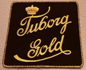 nice BIG Vintage TUBORG GOLD Beer Cloth Jacket PATCH sewn embroidered NO RESERVE