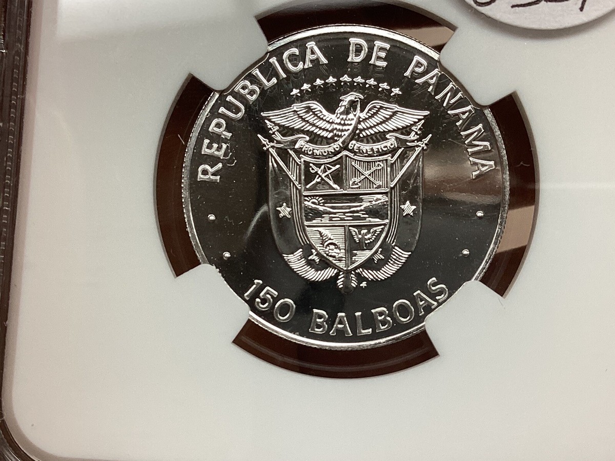 プラチナ貨幣　サイモン　バルボア　150 Panama 150 Balboas KM 43 Prices & Values | NGC