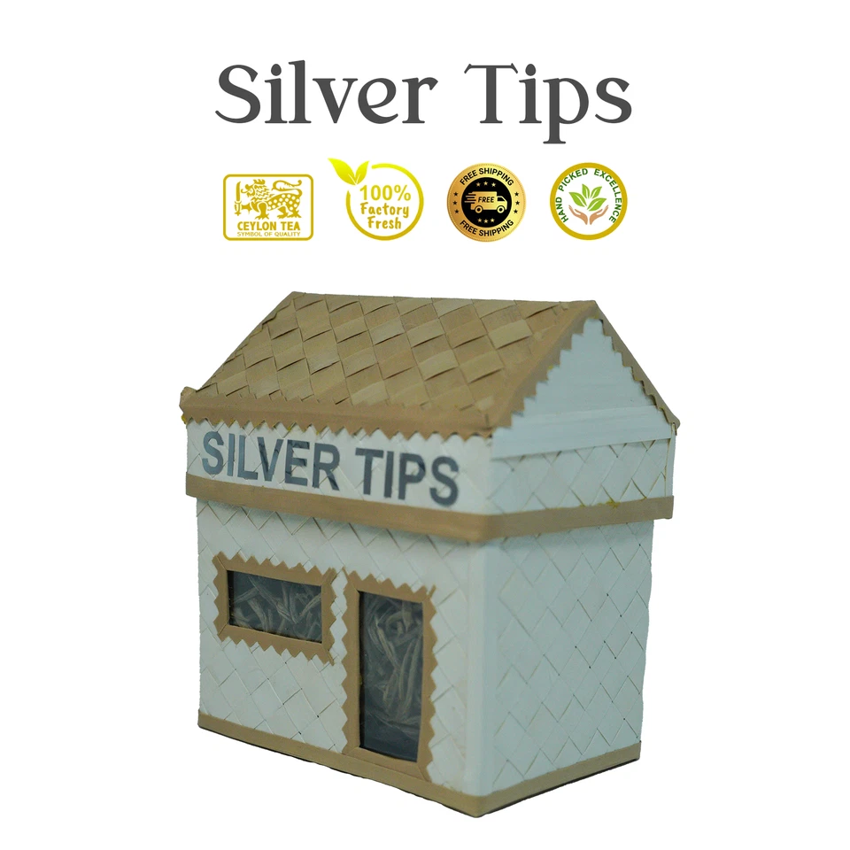 Brotes de té de alta gama raros y lujosos de Ceilán puntas plateadas té aguja plateada té blanco Foto 3 de 4