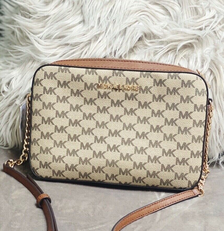 NEW Michael Kors Jet Set Item Large EW Logo Leather Crossbody Bag NEW Michael Kors Jet Set Item Large EW Logo Leather Crossbody Bag