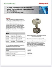 HONEYWELL - ST 3000 S100e - PRESSURE TRANSMITTER - STD120-E1A-00000-MBF1D3-A36H