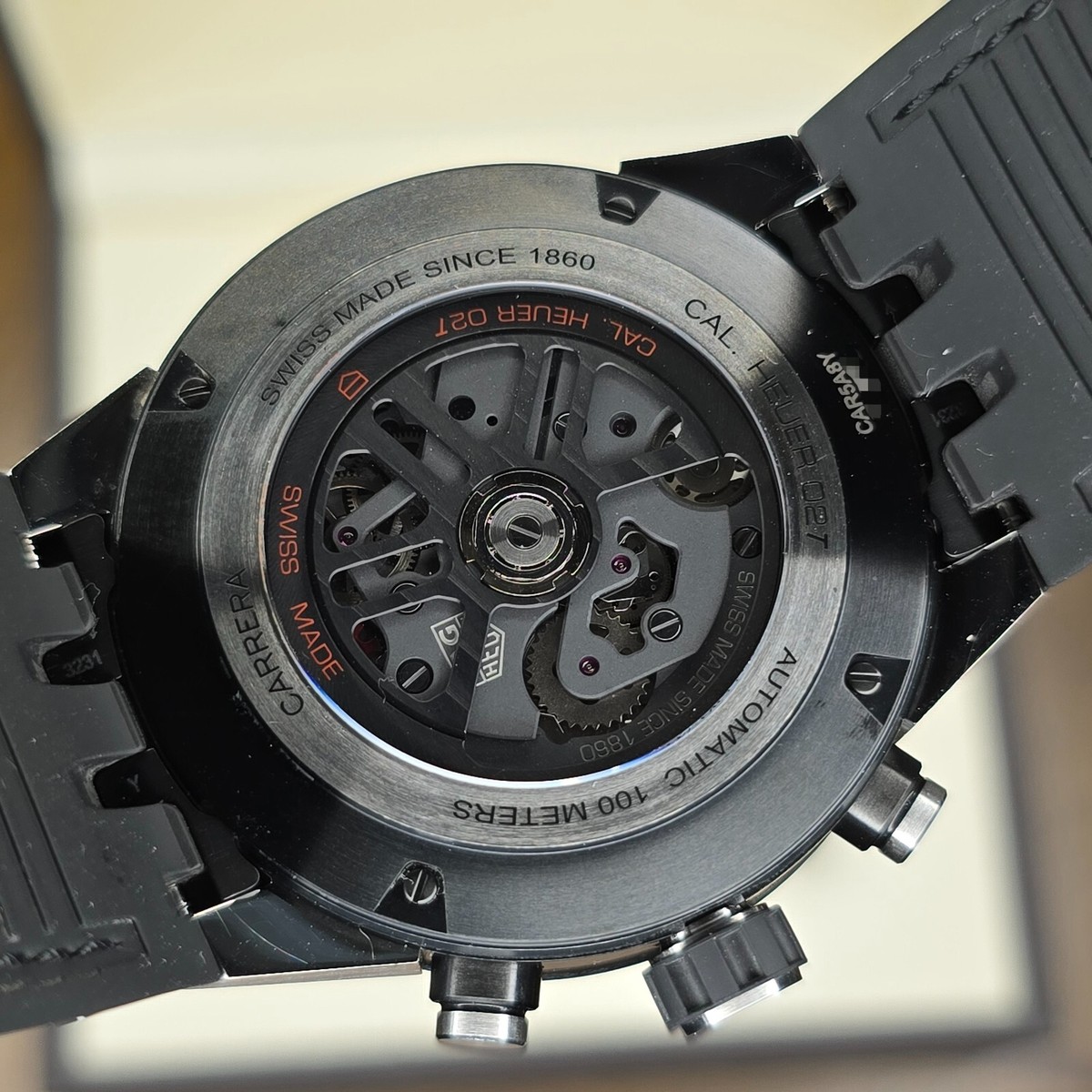 TAG HEUER CARRERA 45MM TOURBILLON SKELETON AUTO CERAMIC STEEL