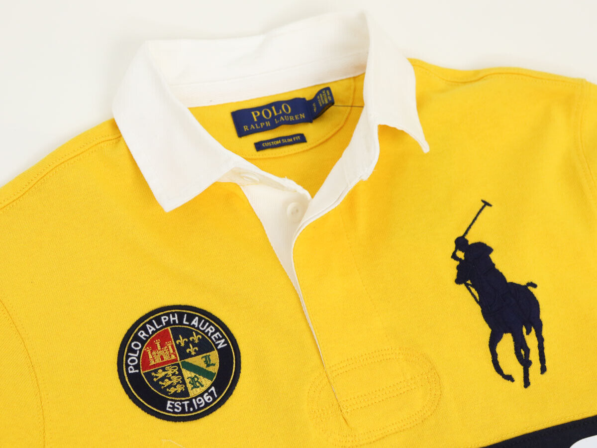 Polo Ralph Lauren Mens Custom Slim Fit Jersey Brasil Team 5 Rugby Polo  Shirt Yellow