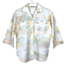 Vintage Cerse Rad Pastel Camp Oversized Summer Shirt 3/4 Sleeve Small