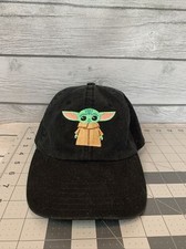 Disney Star Wars Mandalorian Baby Yoda Grogu Baseball Hat Cap Black Adjustable
