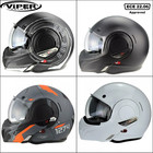 VIPER PJ RATED F242 Flip Up 180 ROOF REVERSE MODULAR MOTORCYCLE CRASH HELMET