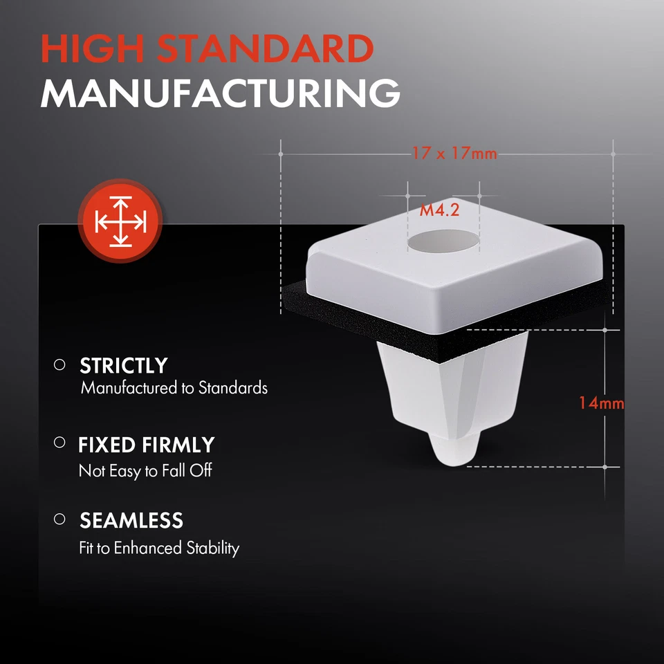 Moldura de parachoques de guardabarros M4.2 50 piezas con retenedores de clip sellador para Hyundai Accent Kia Foto 3 de 4