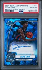 2024 BOWMAN UNIVERSITY CHROME SAPPHIRE PRSPCT AUTO #17 DAME SARR PSA 10