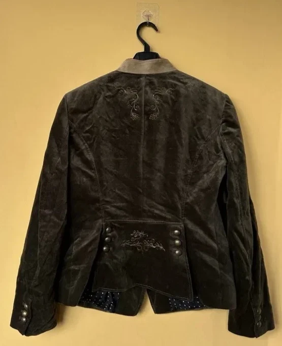 Chaqueta de Cuero Meindl Austrian Bavarian Trachten Caqui-Verde Marrón Talla 42 M Foto 2 de 4