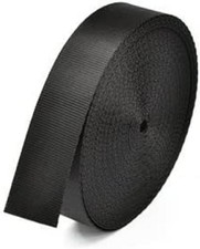 1 Inch x 10 Yard Heavy Duty Black Nylon Webbing Strap for Outdoor Gear DIY