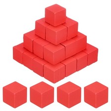 50-Pack DIY Wooden Cube, 1cm Square Colored Natural Wood Blocks, Orange