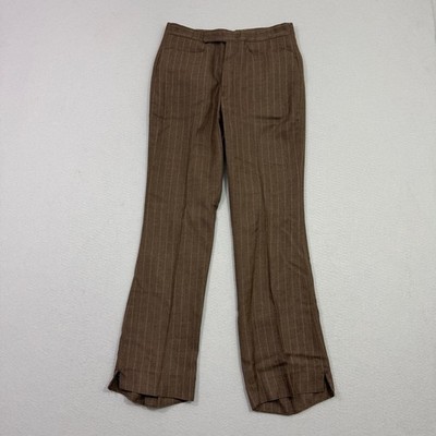 Vintage A1 Kotzin Action Slacks Pants 28x28 Brown Striped Trousers 70s Talon Zip