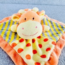 Giraffe Lovey by Baby Hugfun Rattle Security Blanket Orange Yellow Toy