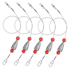 Carolina Rig Sawater Bass Fishing Kit Ready Tied Fishing Steel 5PCS 3/8oz
