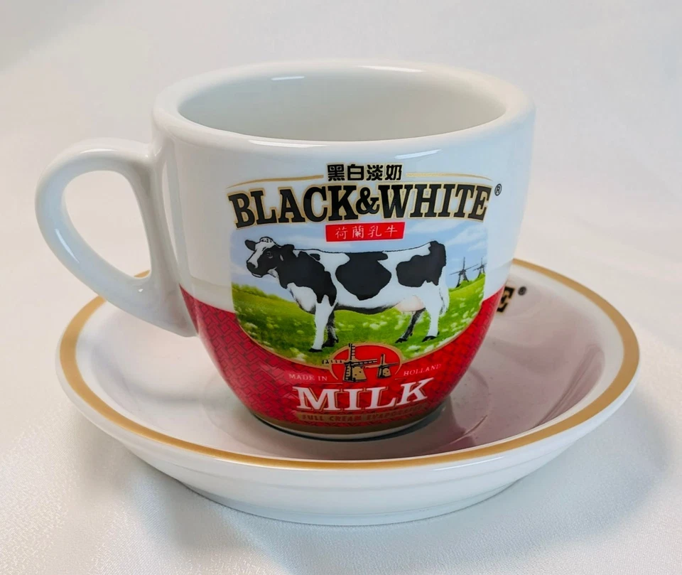 2 Juegos Taza de Té de Leche Estilo Hong Kong Cerámica Negro Blanco Leche Té Café EE. UU. Foto 2 de 4